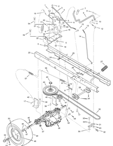 Motion Drive Diagram and Parts List for 385002X50C 2007 Briggs and Stratton Lawn Tractor